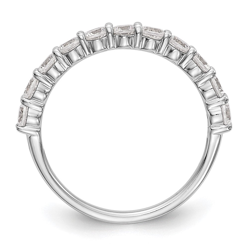 14K Weißgold Ehering mit 11 natürlichen Diamanten