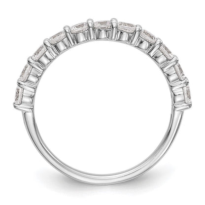 14K Weißgold Ehering mit 11 natürlichen Diamanten