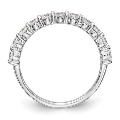14K Weißgold Ring mit 11 Steinen aus laborgezüchteten Diamanten VS/SI+ G+