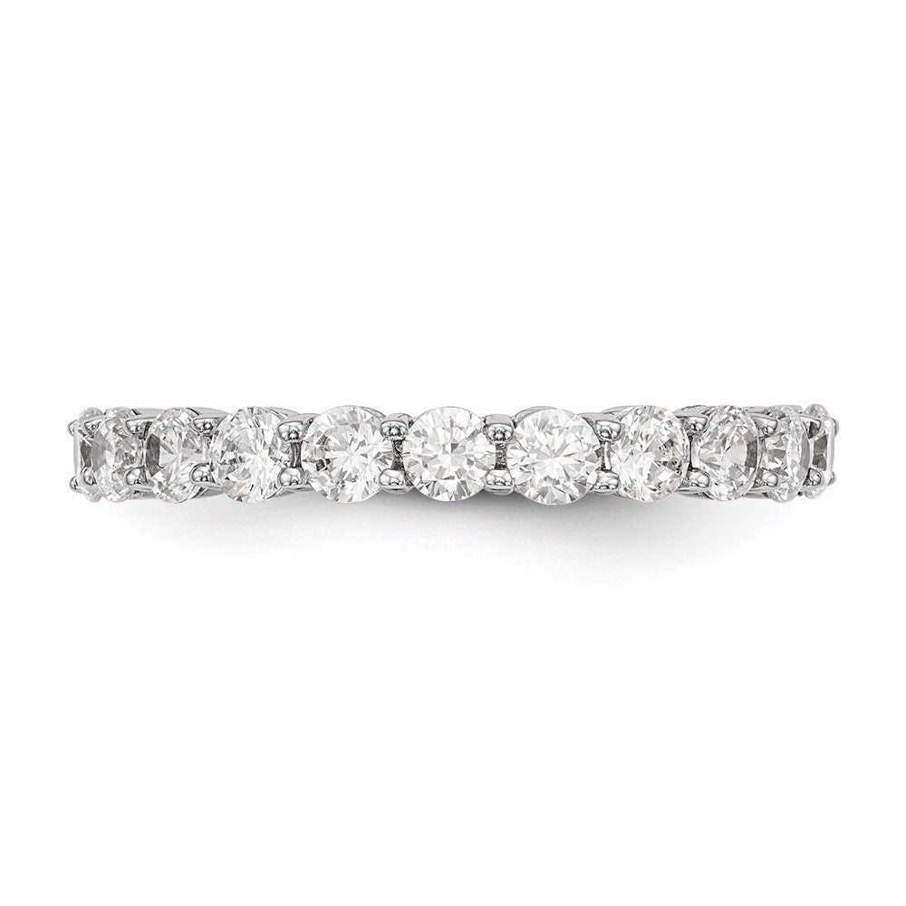 14K Weißgold Ring mit 1 ct. laborgezüchteten Diamanten, VS/SI+ G+, elf Steine
