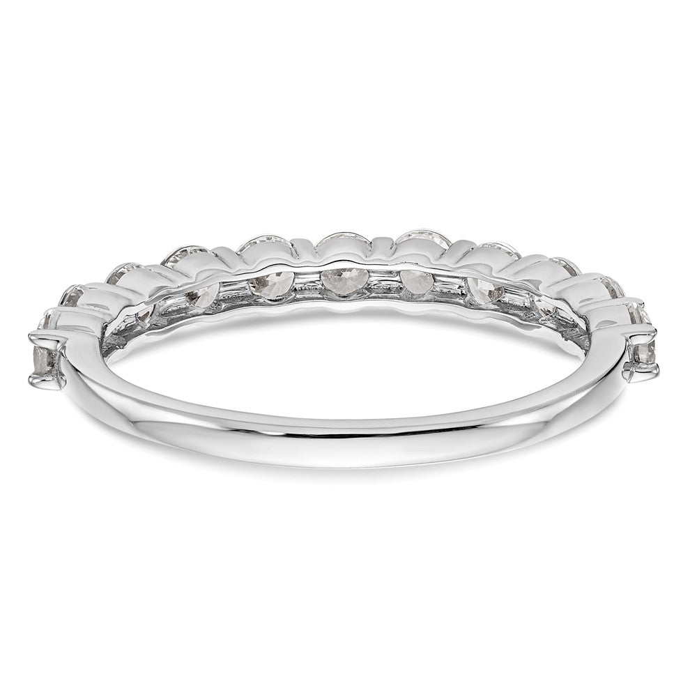 14K Weißgold Ring mit 1 ct. laborgezüchteten Diamanten, VS/SI+ G+, elf Steine