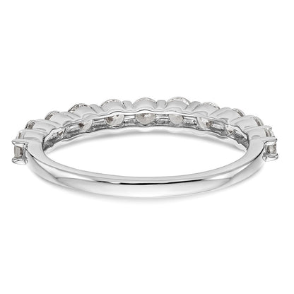 14K Weißgold Ehering mit 11 natürlichen Diamanten