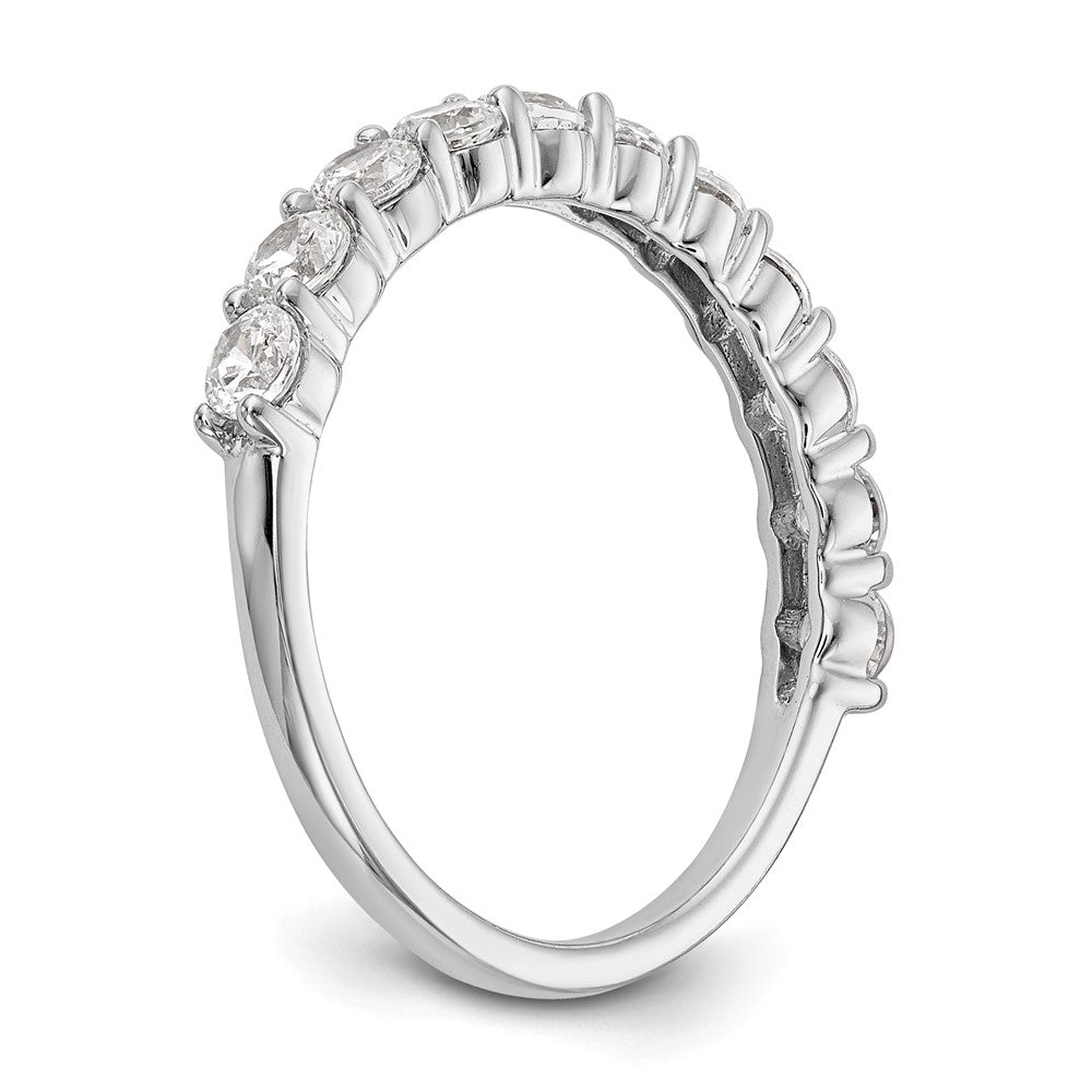 14K Weißgold Ehering mit 11 natürlichen Diamanten