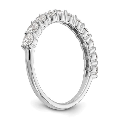 14K Weißgold Ehering mit 11 natürlichen Diamanten