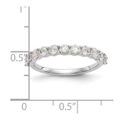 14K Weißgold Ring mit 1 ct. laborgezüchteten Diamanten, VS/SI+ G+, elf Steine