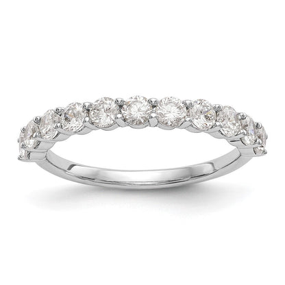 14K Weißgold Ehering mit 11 natürlichen Diamanten