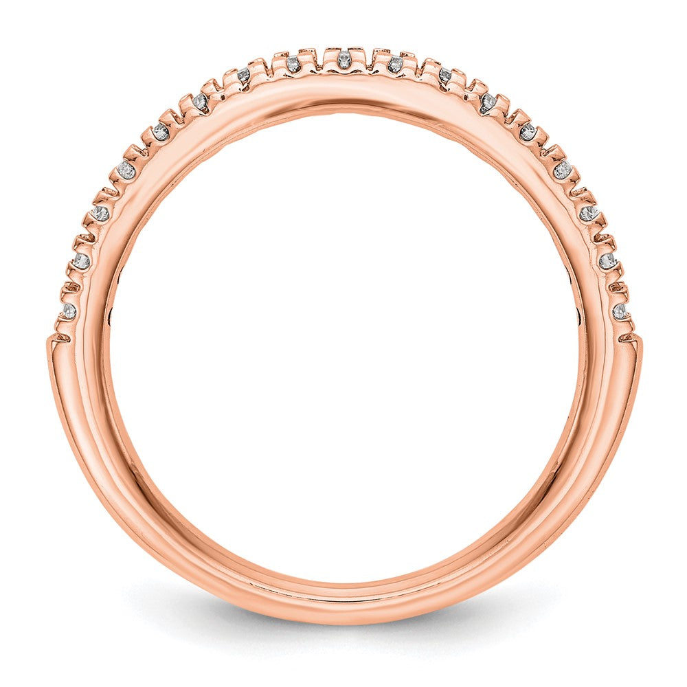 14K Roségold Ehering mit echten Diamanten