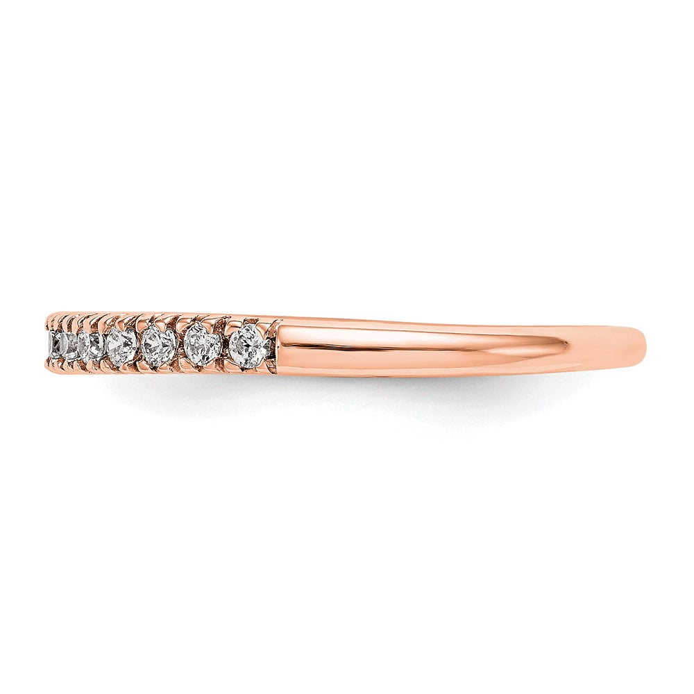 14K Roségold Ehering mit echten Diamanten