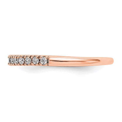 14K Roségold Ehering mit echten Diamanten
