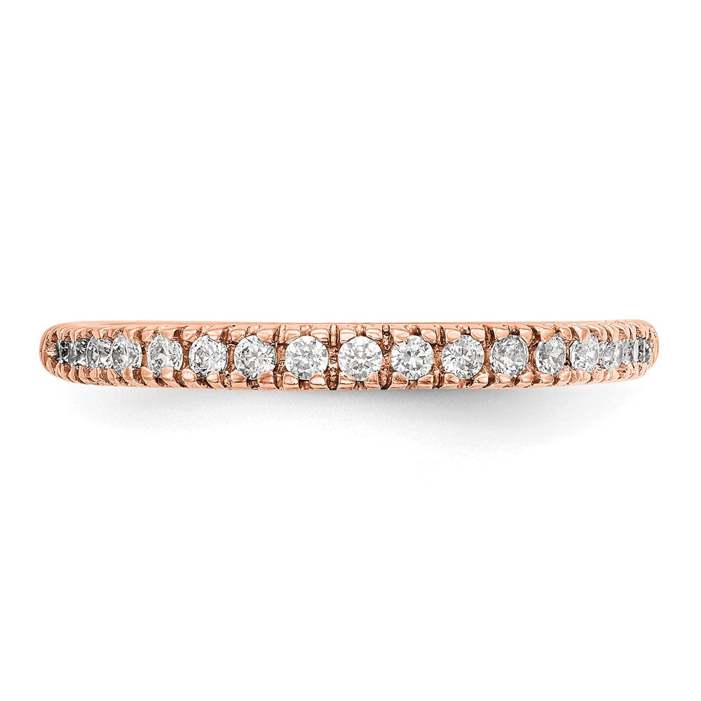 14K Roségold Ehering mit echten Diamanten