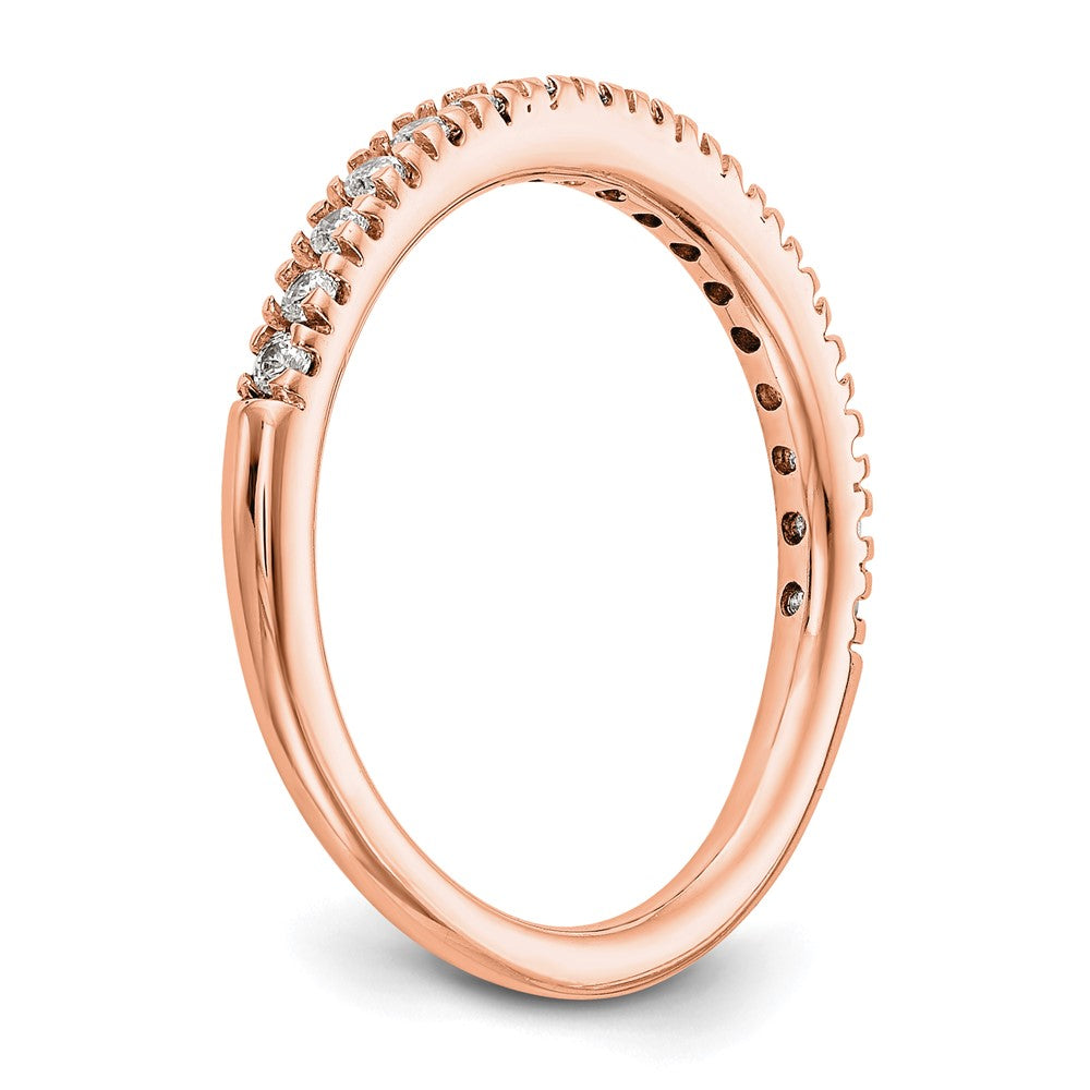 14K Roségold Ehering mit echten Diamanten