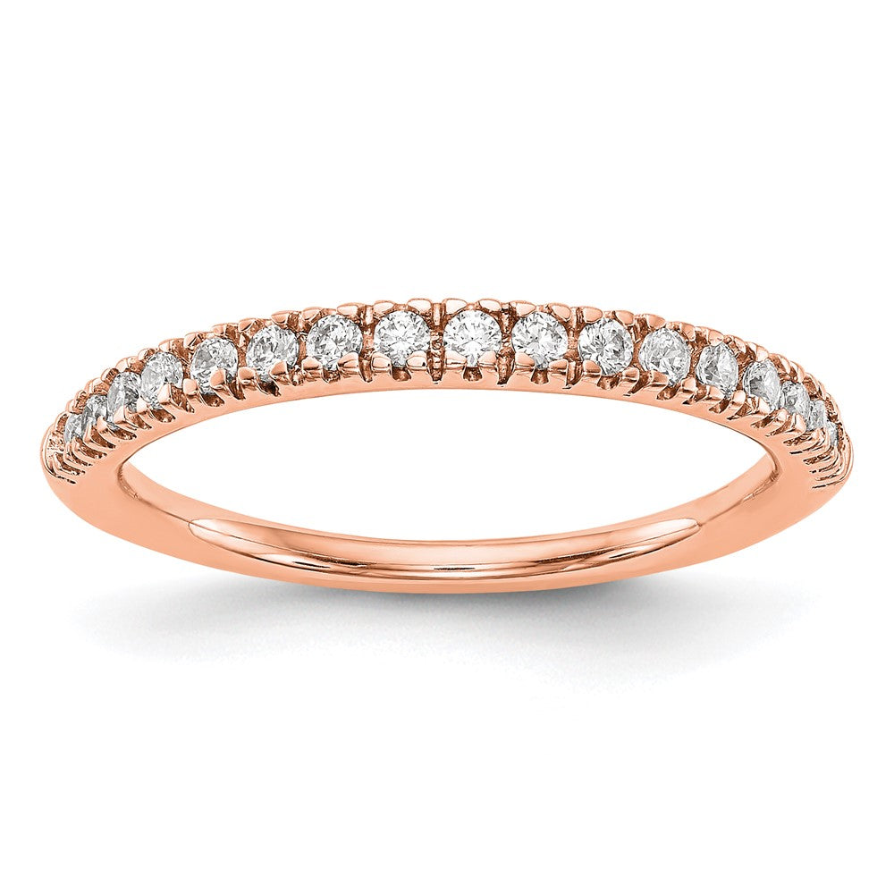 14K Roségold Ehering mit echten Diamanten