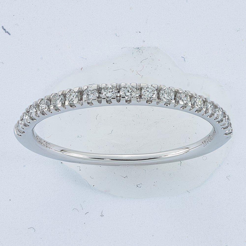 14K Weißgold Ehering mit natürlichen Diamanten, 0,255 ct Gesamtgewicht