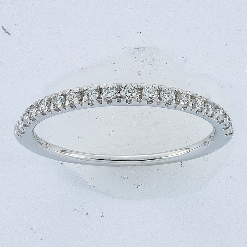 14K Weißgold Ehering mit natürlichen Diamanten 0,255 ct