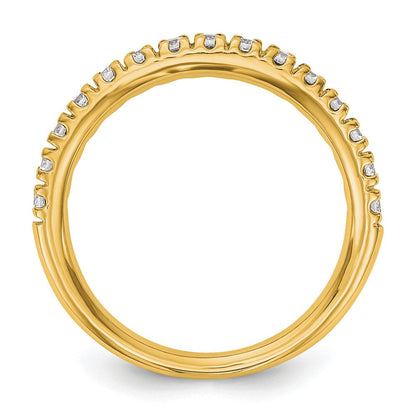 14K Gelbgold Ring mit echten Diamanten