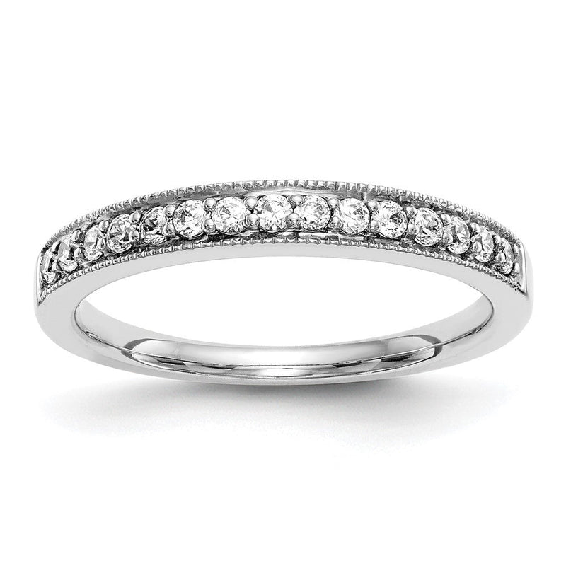 14K Weißgold Ehering mit natürlichen Diamanten 0,225 ct