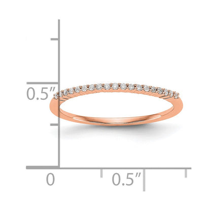 14K Roségold Ehering mit echten Diamanten