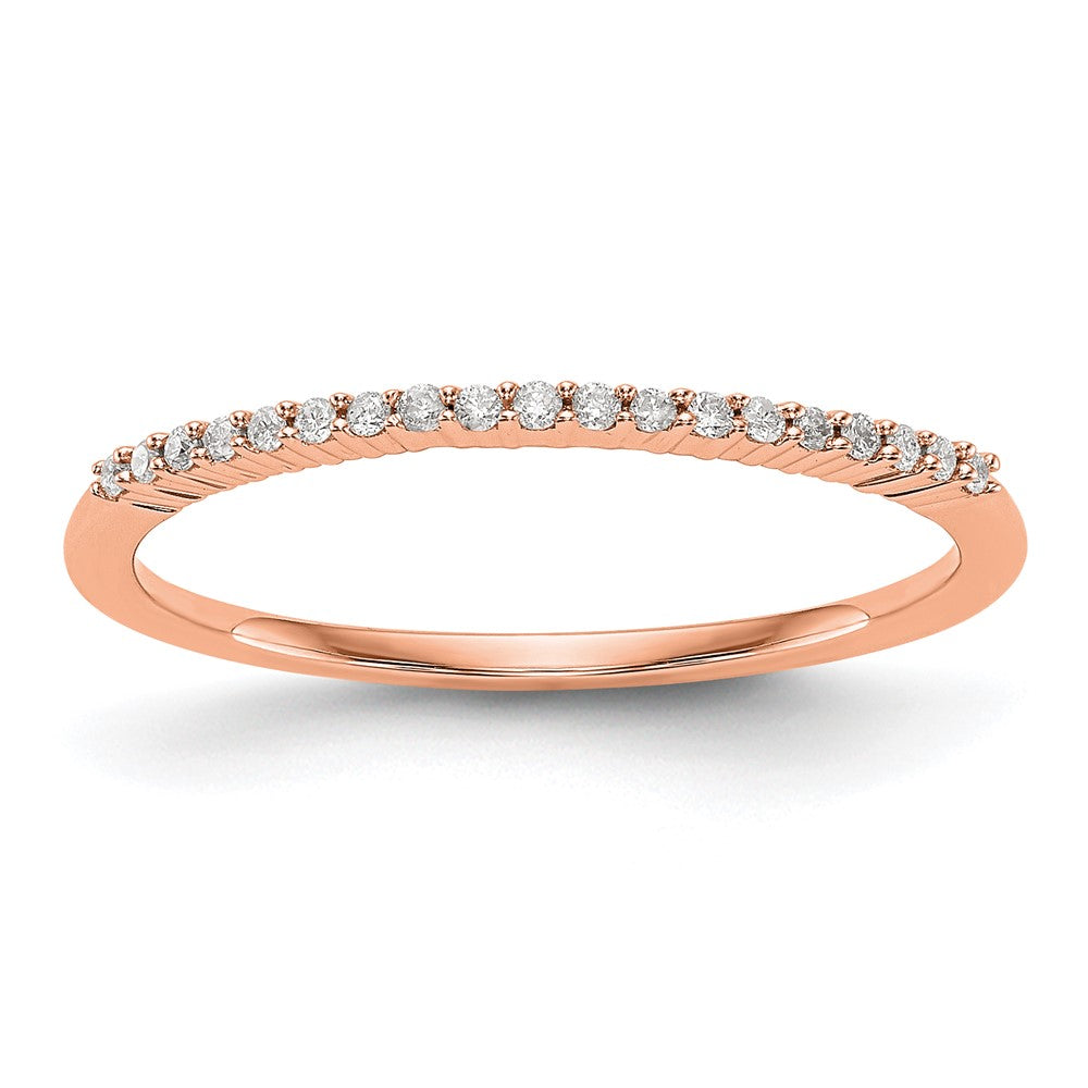 14K Roségold Ehering mit echten Diamanten