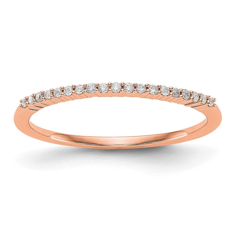 14K Roségold Ehering mit echten Diamanten