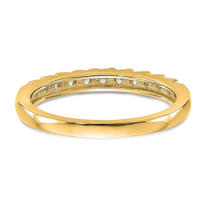 14K Gelbgold Ehering mit echten Diamanten