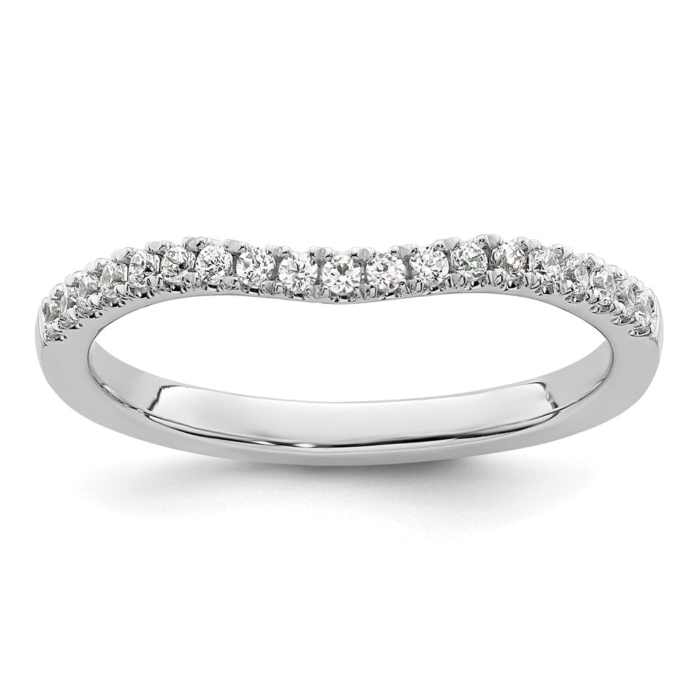 14K Weißgold Ehering mit natürlichen Diamanten, 0,19 ct Gesamtgewicht