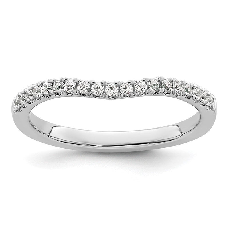 14K Weißgold Ehering mit natürlichen Diamanten, 0,19 ct