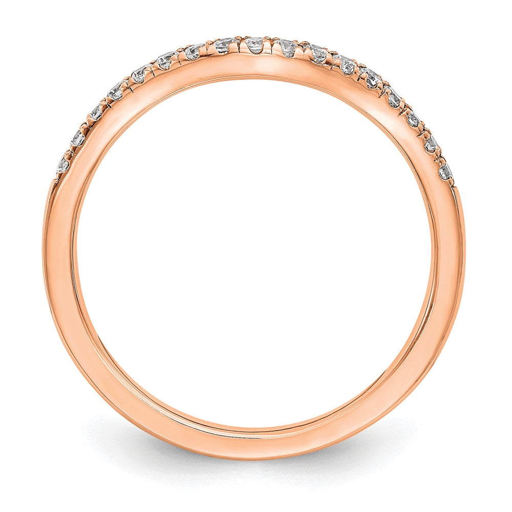 14K Roségold 0,2 ct. im Labor gezüchteter Diamant VS/SI+ G+ geschwungener Ring