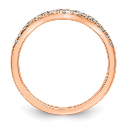 14K Roségold 0,2 ct. im Labor gezüchteter Diamant VS/SI+ G+ geschwungener Ring