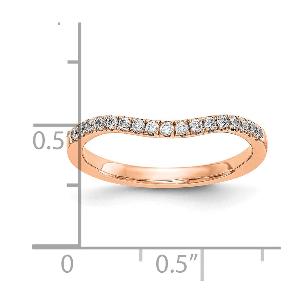 14K Roségold 0,2 ct. im Labor gezüchteter Diamant VS/SI+ G+ geschwungener Ring