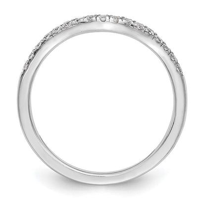 14K Weißgold Ring mit geschwungenem Design und 0,2 ct. im Labor gezüchteten Diamanten, VS/SI+ G+