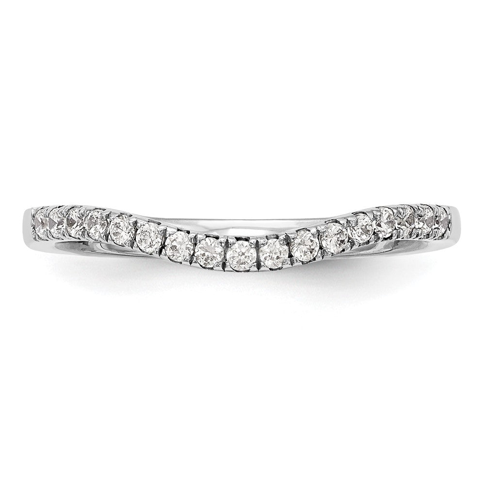 14K Weißgold Ring mit geschwungenem Design und 0,2 ct. im Labor gezüchteten Diamanten, VS/SI+ G+