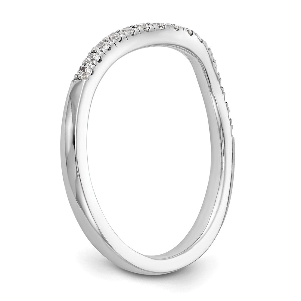 14K Weißgold Ring mit geschwungenem Design und 0,2 ct. im Labor gezüchteten Diamanten, VS/SI+ G+