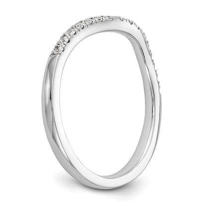 14K Weißgold Ring mit geschwungenem Design und 0,2 ct. im Labor gezüchteten Diamanten, VS/SI+ G+