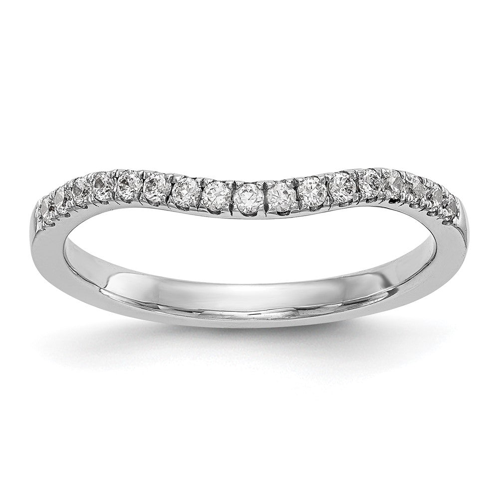 14K Weißgold Ring mit geschwungenem Design und 0,2 ct. im Labor gezüchteten Diamanten, VS/SI+ G+