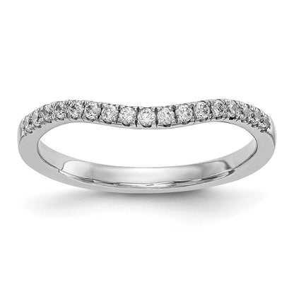 14K Weißgold Ring mit geschwungenem Design und 0,2 ct. im Labor gezüchteten Diamanten, VS/SI+ G+