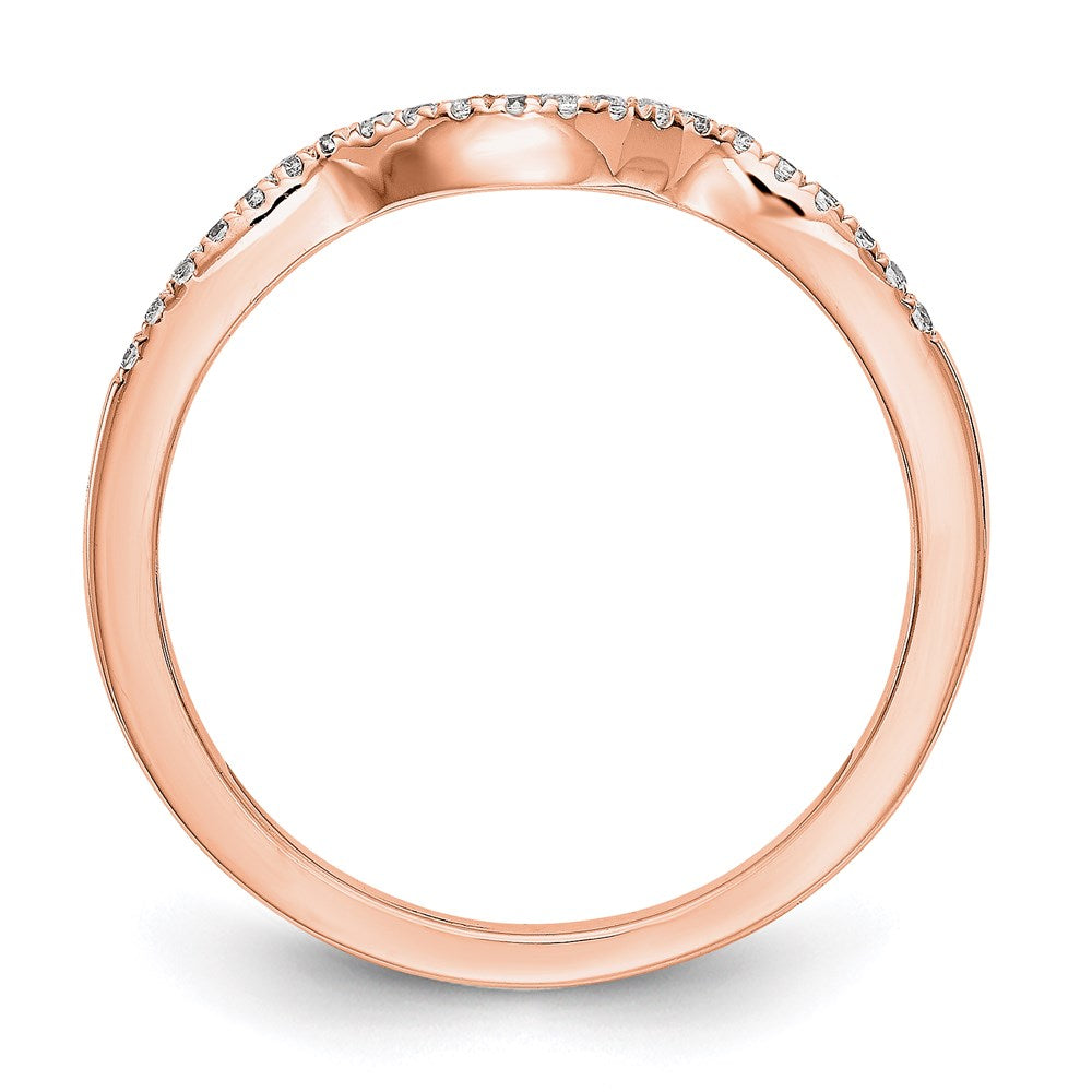 14K Roségold Ehering mit echten Diamanten
