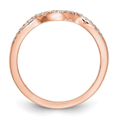 14K Roségold Ehering mit echten Diamanten