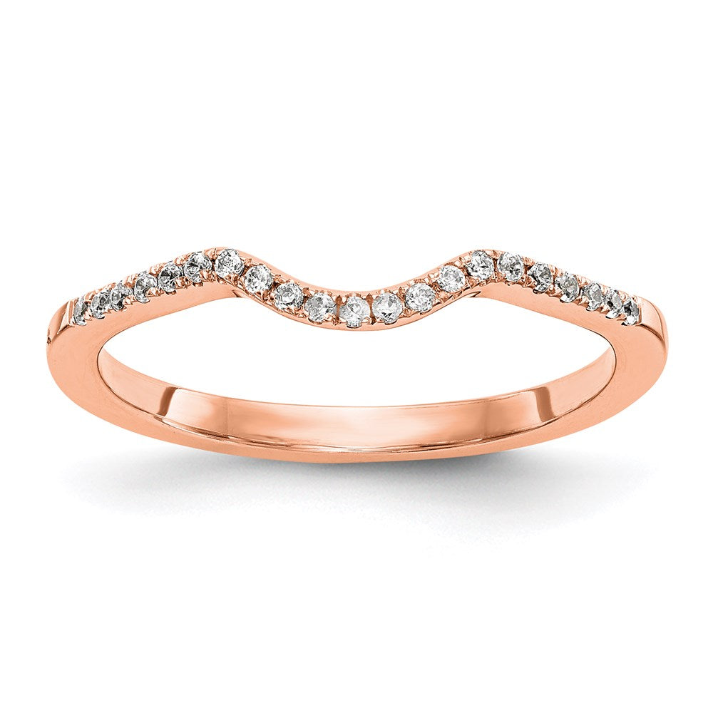 14K Roségold Ehering mit echten Diamanten