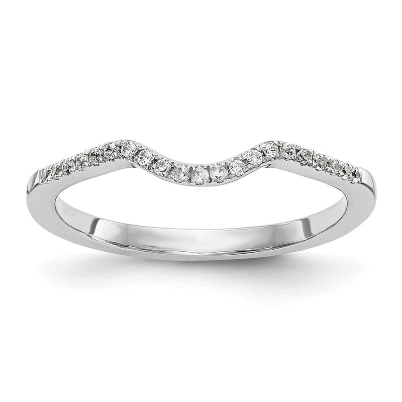 14K Weißgold Ehering mit natürlichen Diamanten, 0,105 ct Gesamtgewicht