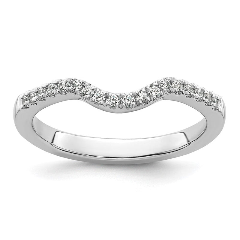14K Weißgold Ehering mit natürlichen Diamanten, 0,18 ct Gesamtgewicht