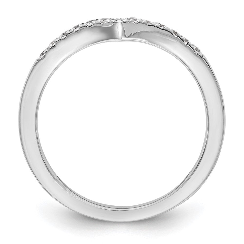 14K Weißgold Ehering mit natürlichen Diamanten, 0,13 ct Gesamtgewicht