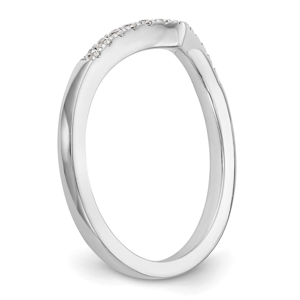 14K Weißgold Ehering mit natürlichen Diamanten, 0,13 ct Gesamtgewicht