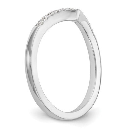 14K Weißgold Ehering mit natürlichen Diamanten, 0,13 ct Gesamtgewicht