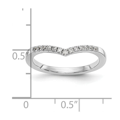 14K Weißgold Ehering mit natürlichen Diamanten, 0,13 ct Gesamtgewicht