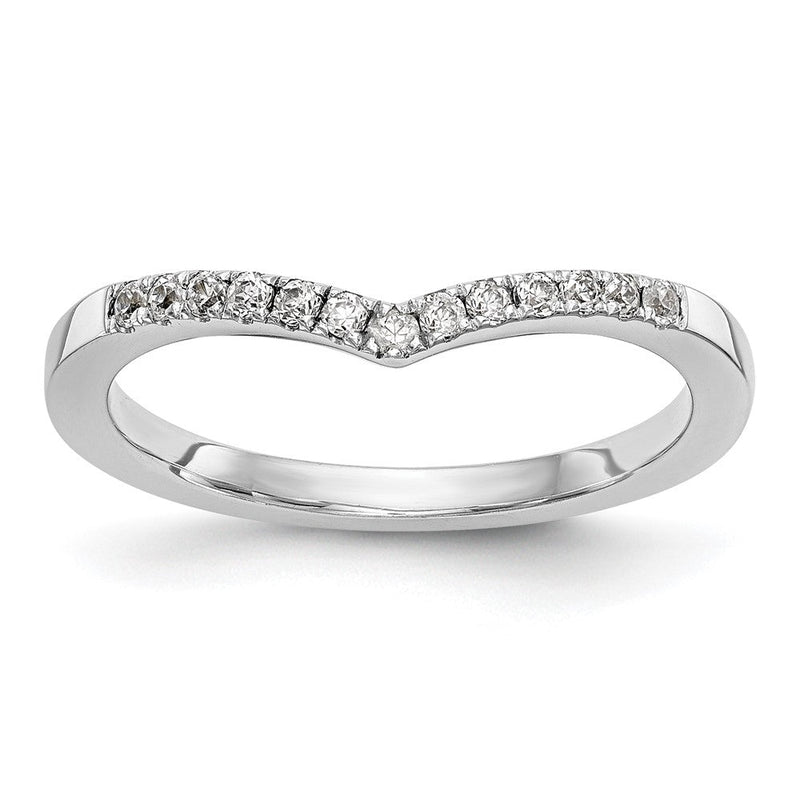 14K Weißgold Ehering mit natürlichen Diamanten 0,13 ct