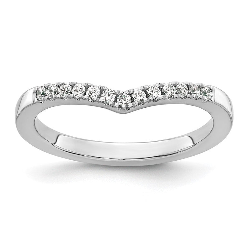 14K Weißgold Ehering mit natürlichen Diamanten, 0,156 ct Gesamtgewicht