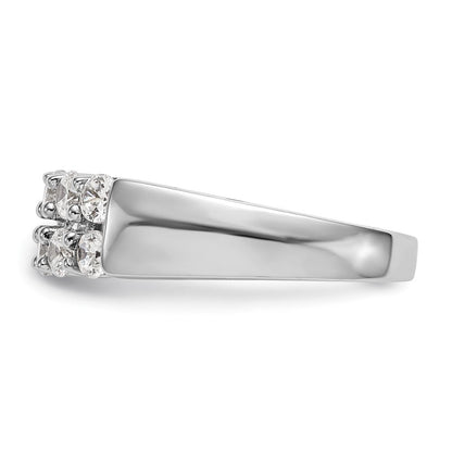 14K Weißgold Ehering mit natürlichen Diamanten 1,05 ct