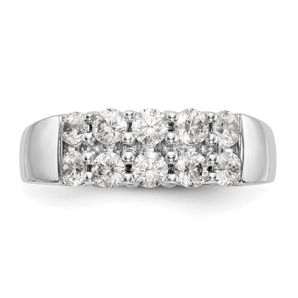 14K Weißgold Ehering mit natürlichen Diamanten 1,05 ct