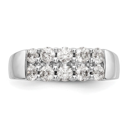 14K Weißgold Ehering mit natürlichen Diamanten 1,05 ct