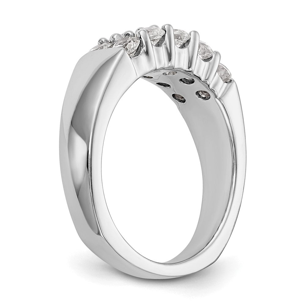 14K Weißgold Ehering mit natürlichen Diamanten 1,05 ct